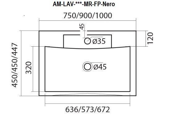 картинка Раковина AM-LAV-1000-MR-FP от магазина сантехники santrap.ru